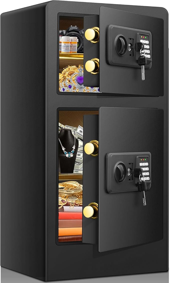 6.0 Cub Home Safe, Large Safes for Home Use with Fire and Water proof Bag
