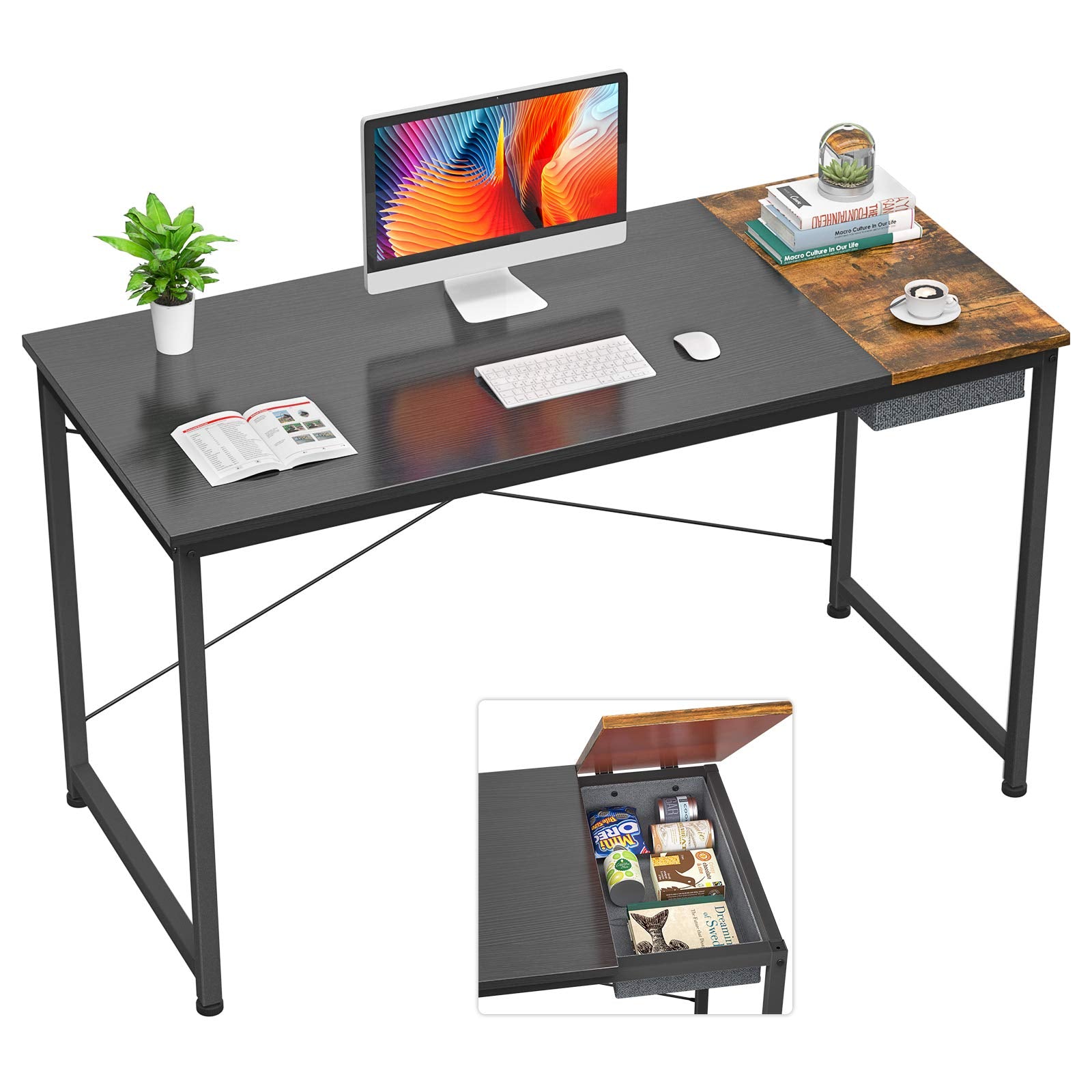 Computer Desk, 47 Inch Study Writing Desk for Home Office Workstation