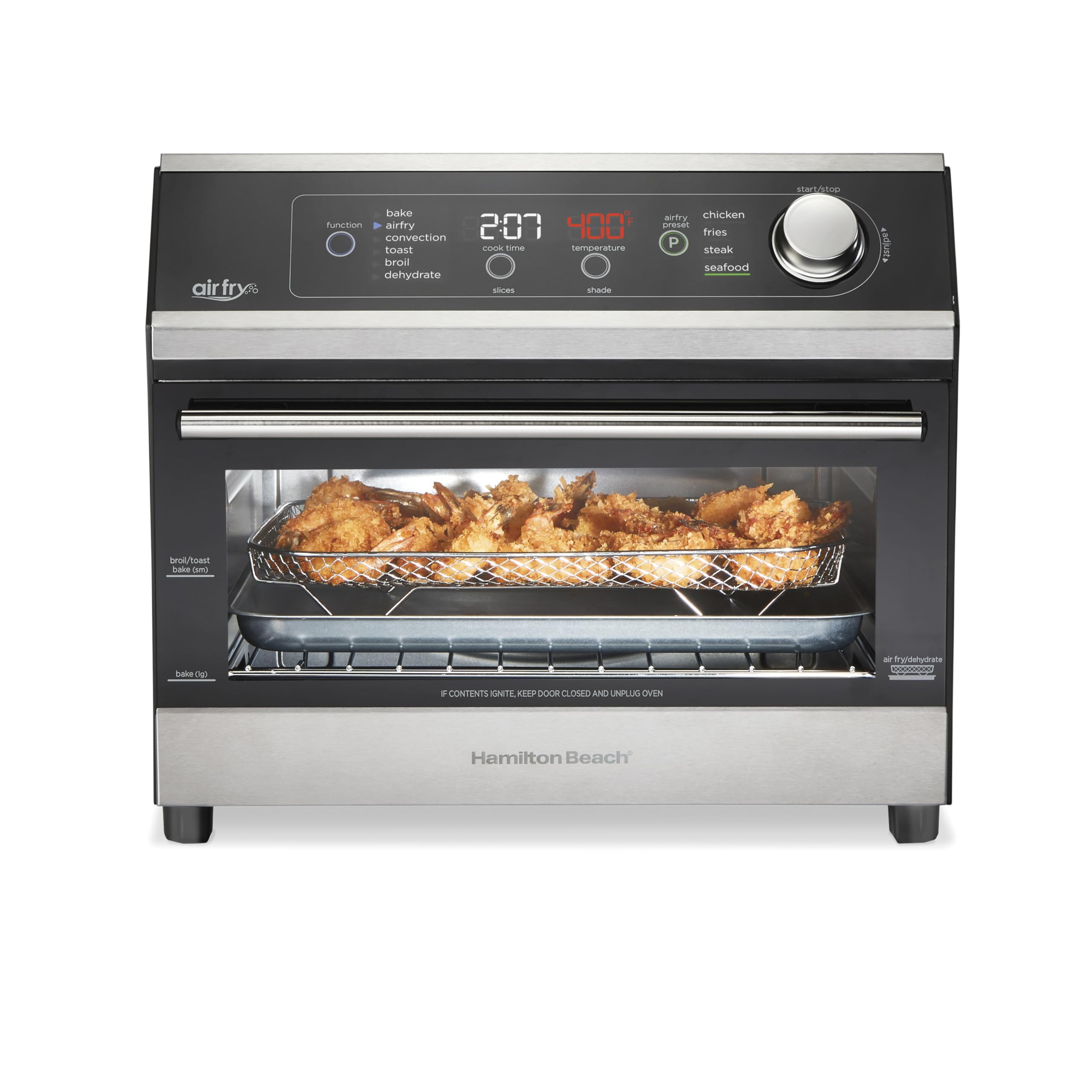 Beach Digital Air Fryer Toaster Oven Combo, 10 Ways to Cook, 4 Preset Functions