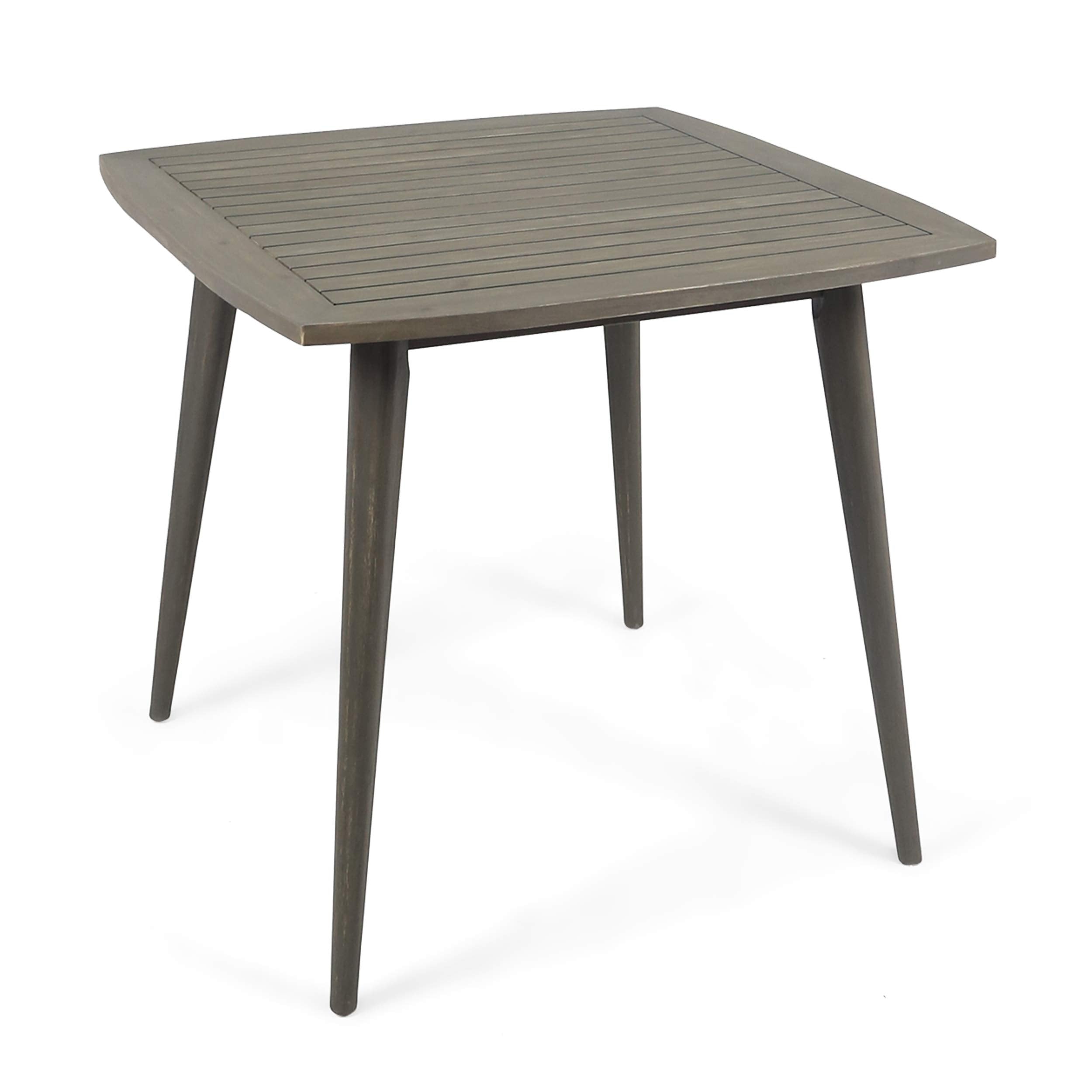 Caleb Indoor Square Acacia Wood Dining Table, Gray, Finish
