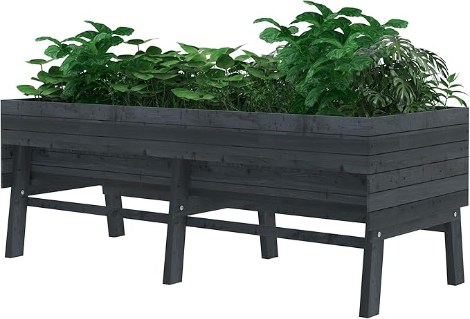 6 x 3 x 2FT Raised Garden Bed with Legs, Large Outdoor Elevated Wood Planted Box