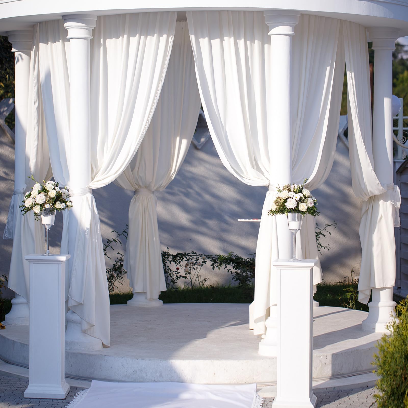 4 Pcs Tent Leg Drapes Accessories for Patio 8x6ft Wedding Draping Curtains Sticky