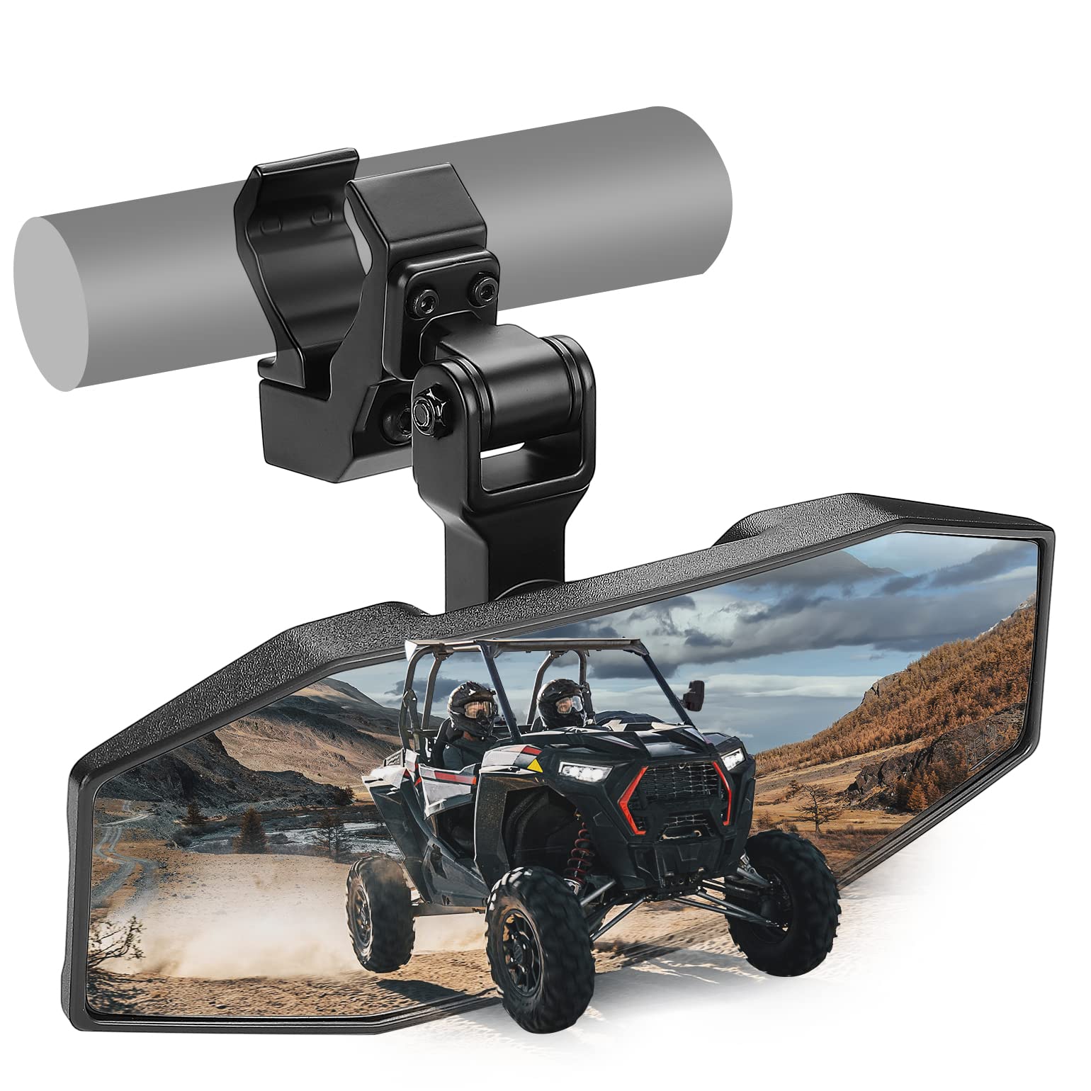 Center Mirror, Adjustable Aluminum Clamp UTV Rear View Mirror Fits