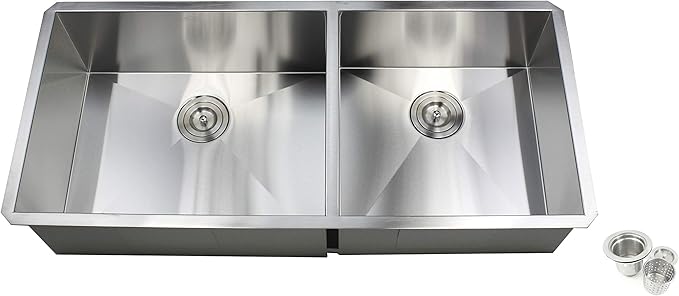 Contemporary Durable Zero Radius 16 Gauge Stainless Steel Double