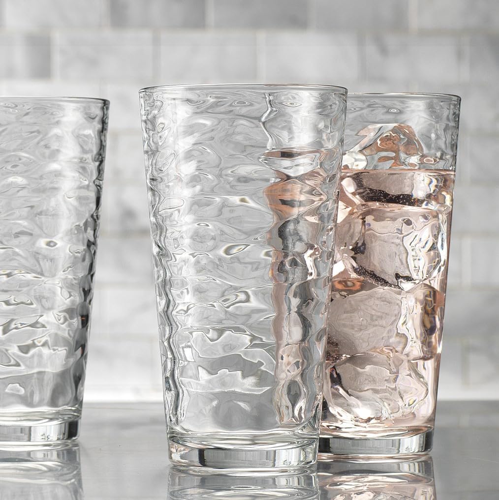 Drinking Glasses Set of 10 Highball Glass Cups, Premium Glass