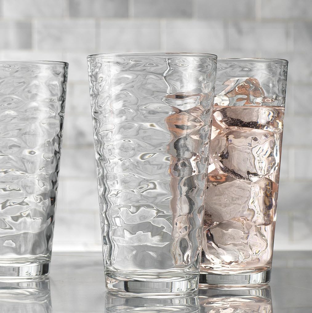 Drinking Glasses Set of 10 Highball Glass Cups, Premium Glass