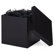 Medium Gift Box with Lid and Shredded Paper Fill (Black 7 inch Box) for Weddings