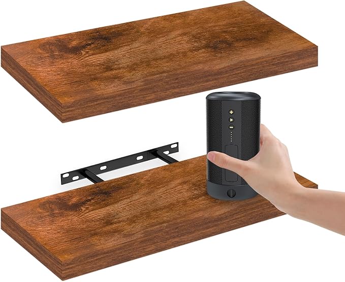 Floating Book Shelves for Wall, 2 PCS Hanging Shelf Bathroom, Wall Mounted Shelves