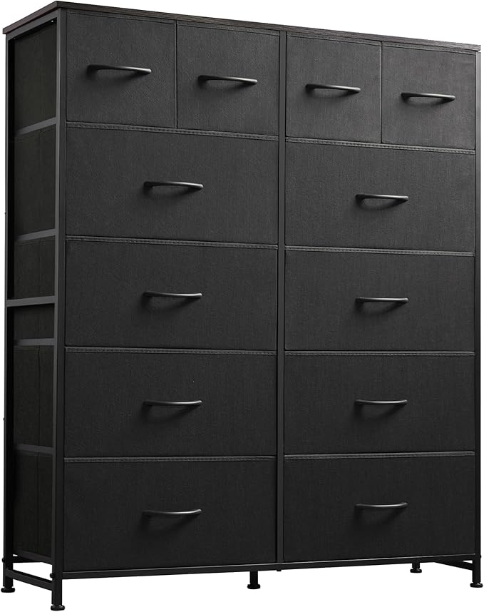 Tall Dresser for Bedroom with 12 Drawers, Chests of Drawers, Fabric Dresser