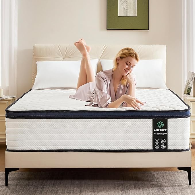 Queen Mattress 12 Inch Mattress Queen Size - Memory Foam & Pocket Coils Springs