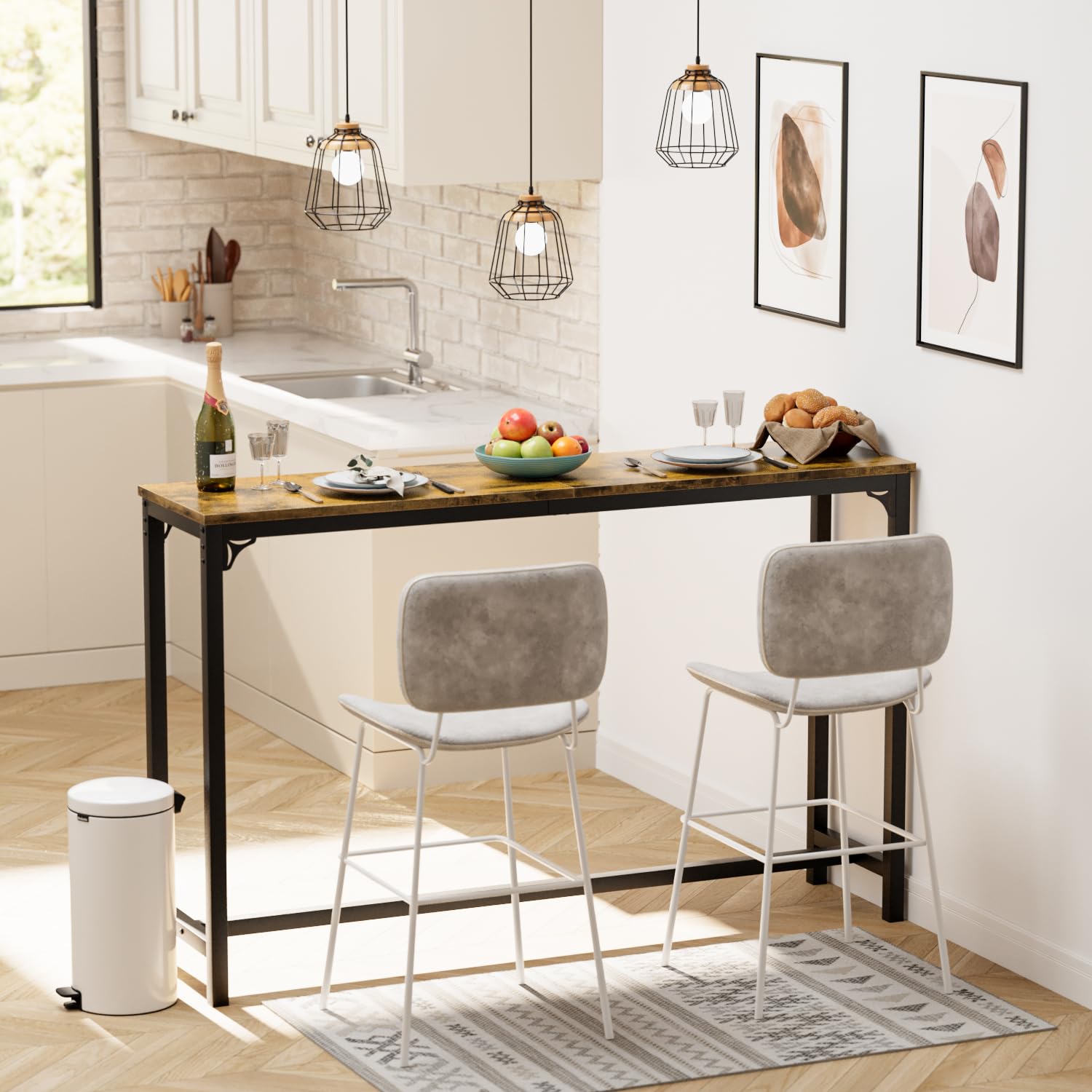 63" Bar Table, Bar Height Pub Table, Counter Height Bar Table