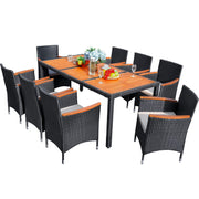 9 Piece Patio Dining Set Outdoor Acacia Wood Table and Chairs