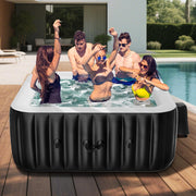 Person Inflatable Hot Tub, 73" X 73" X 25" Square Blow up Portable Hot tub