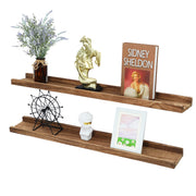 Long Floating Shelves with Lip 36 Inches Set of 2,Wood Picture Legde Shelf for Wall,Photo