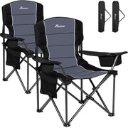 Oversized Camping Chairs,Heavy Duty Support 500 LBS,Padded Back & Arm Sport Chairs