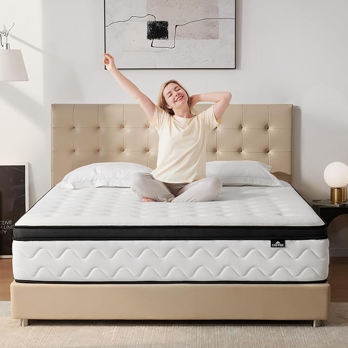 King Size Mattress 14 Inch - Medium Firm Hybrid Memory Foam King Mattress