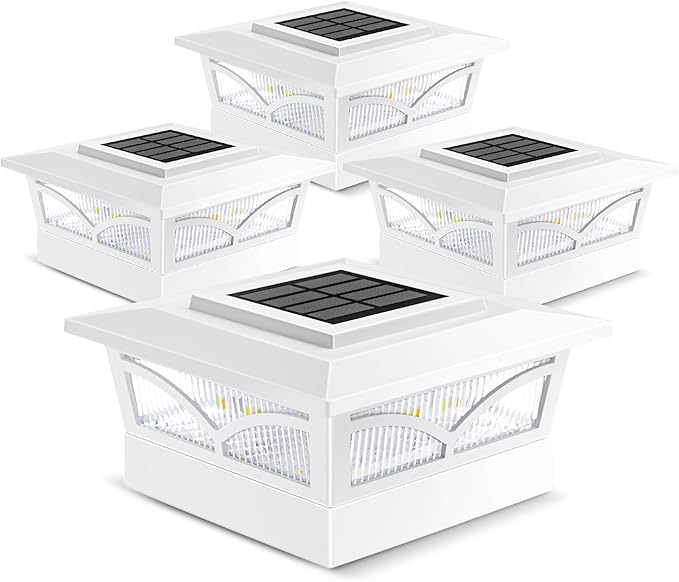 Solar Post Cap Lights Outdoor, 2 Modes LED, Deck Fence Post Solar Lights for 3.5x3.5 4x4
