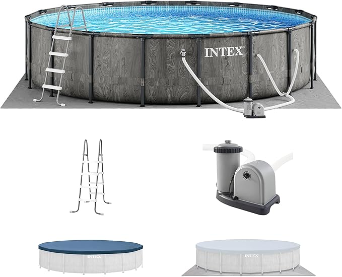 Prism Frame 15' x 48" Round Above Ground Outdoor Swimming Pool Set