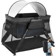 2-in-1 Travel Crib, Portable Crib with Backpack, Lightweight Baby