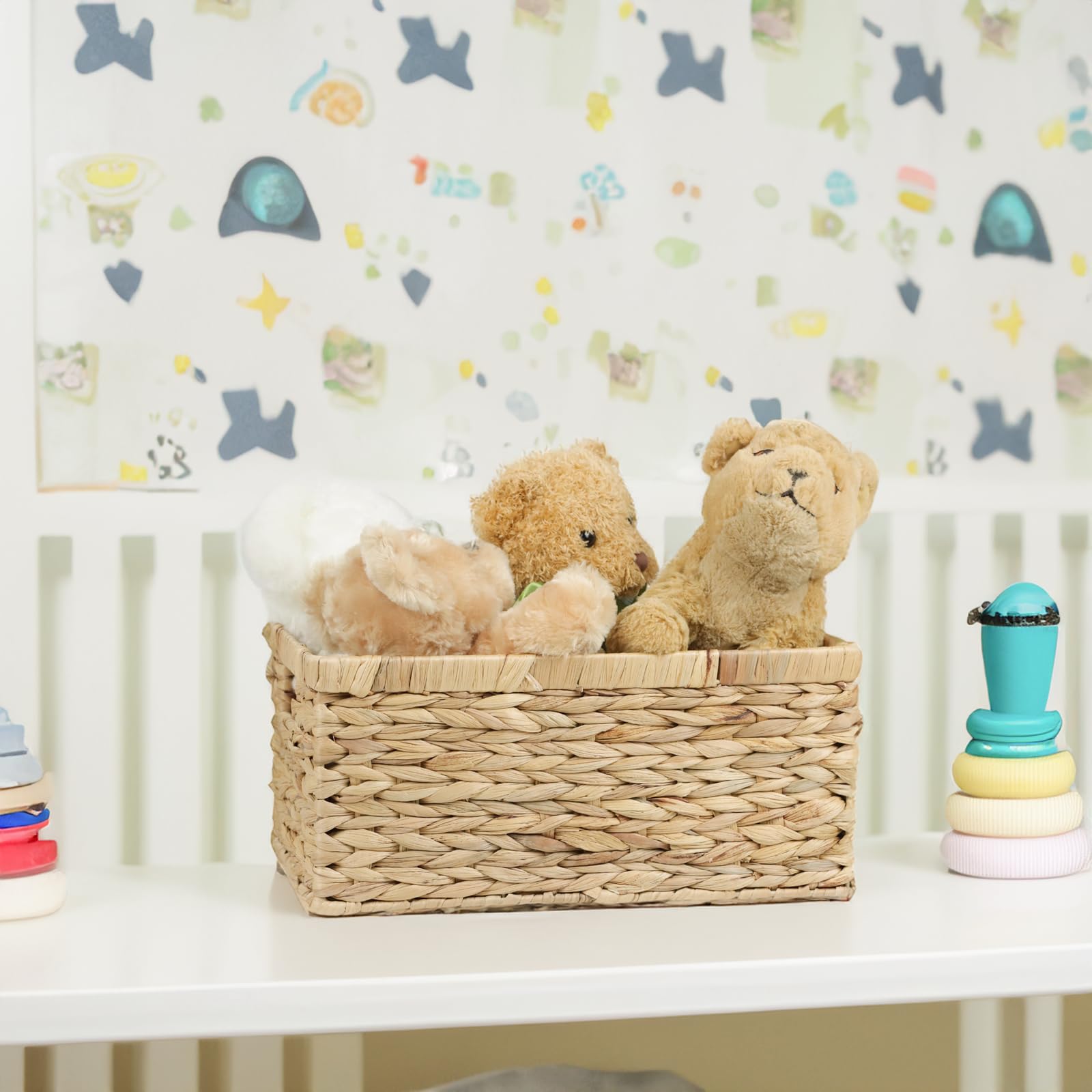 Wicker Basket, Water Hyacinth Baskets for Organizing