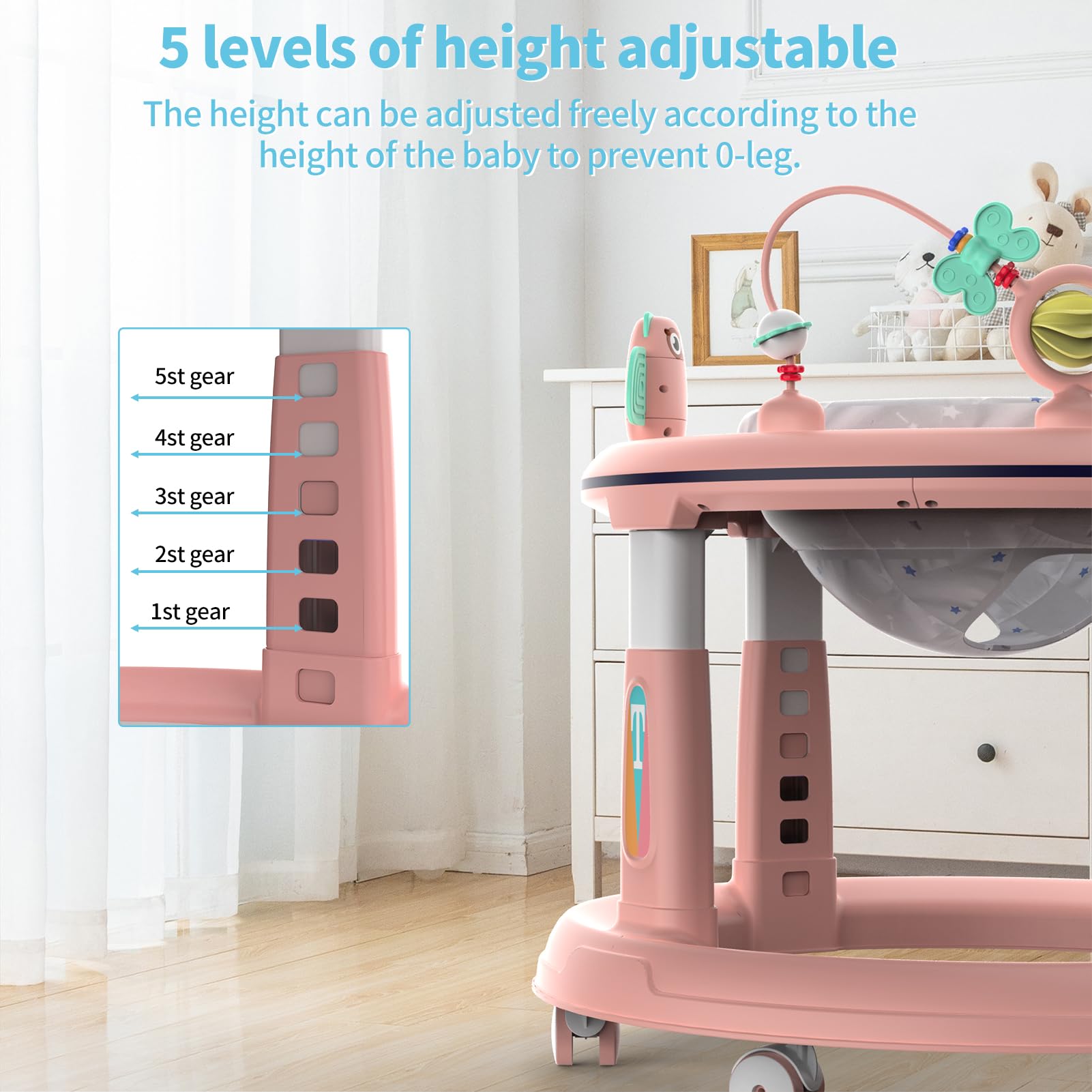 Adjustable Heights and 360 Degree Swivel Seat - Activity Center for Boys