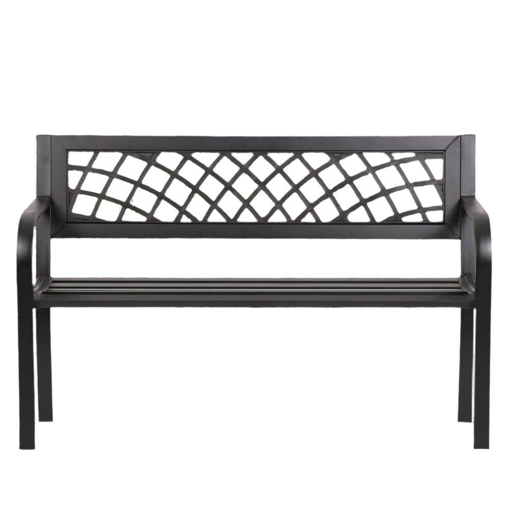 Park Garden Bench Outdoor Metal Benches,400 lbs Cast Iron Steel Frame Chair