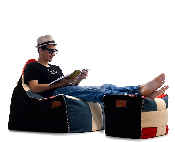 Bean Bag Chair Cover (No Filler) Storage Solution Lazy Sofa Beanbag Chairs