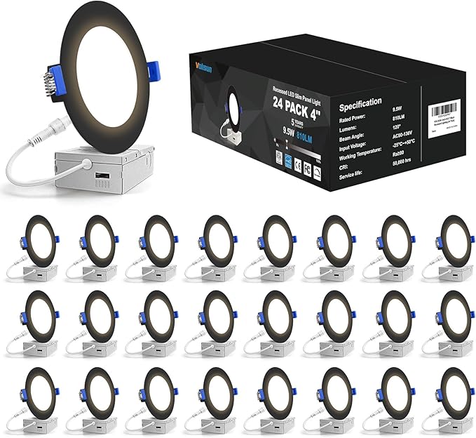 24 Pack 4 inch Recessed Lighting, 5CCT LED Recessed Light with Junction Box