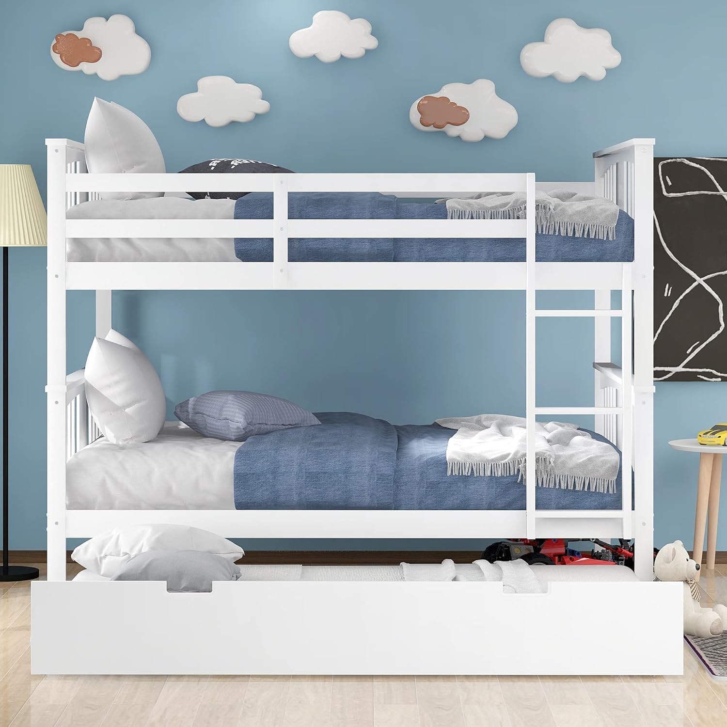 Convertible Full Over Full Bunk Bed with Twin Trundle