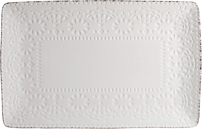 Chateau Cream 16-Piece Stoneware Dinnerware Set, Service for 4, Off White