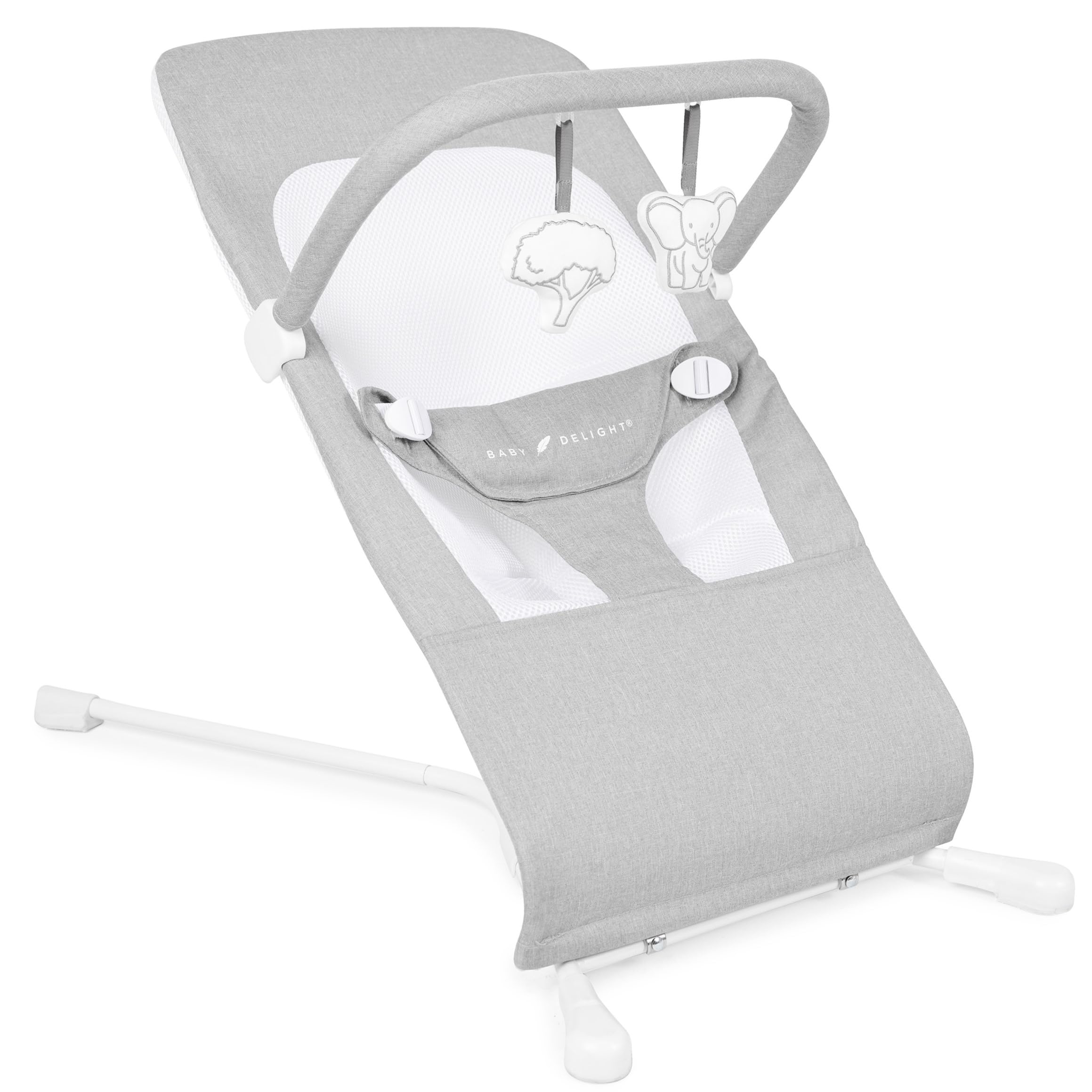 Highland Baby Bouncer | Infant | 0 – 6 Months | 3-Position Recline | Pebble Grey