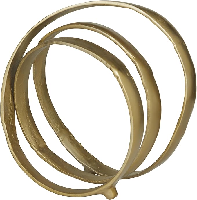 Metal Abstract Decorative Sculpture Looped Home Decor Statue, Accent Figurine