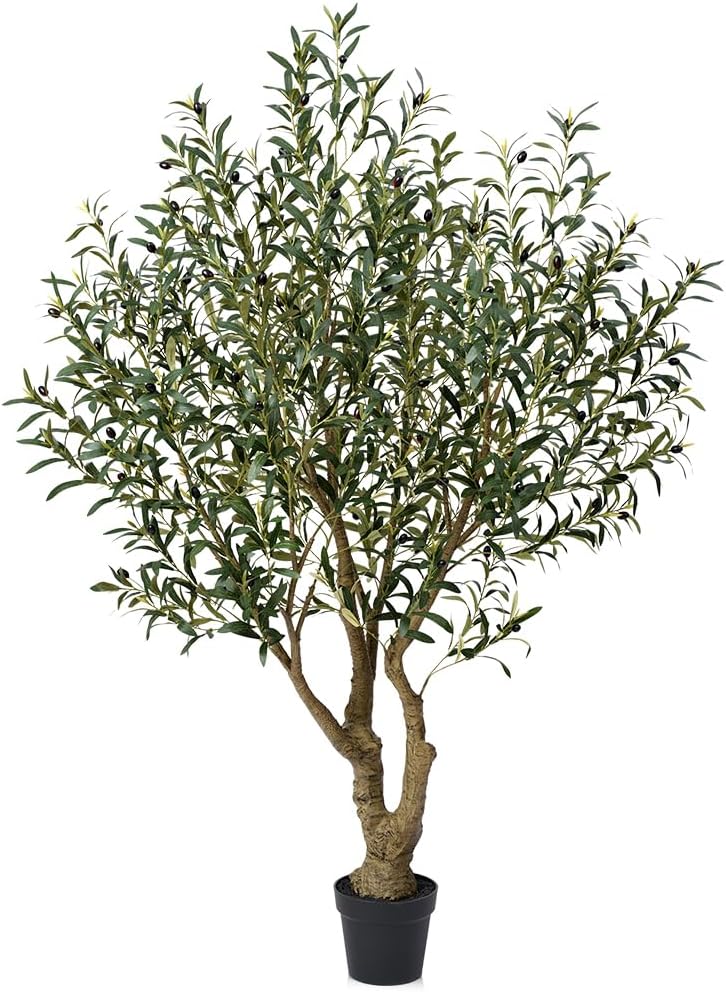 Olive Tree Artificial Indoor 6ft - UV Resistant Large Fake Plants