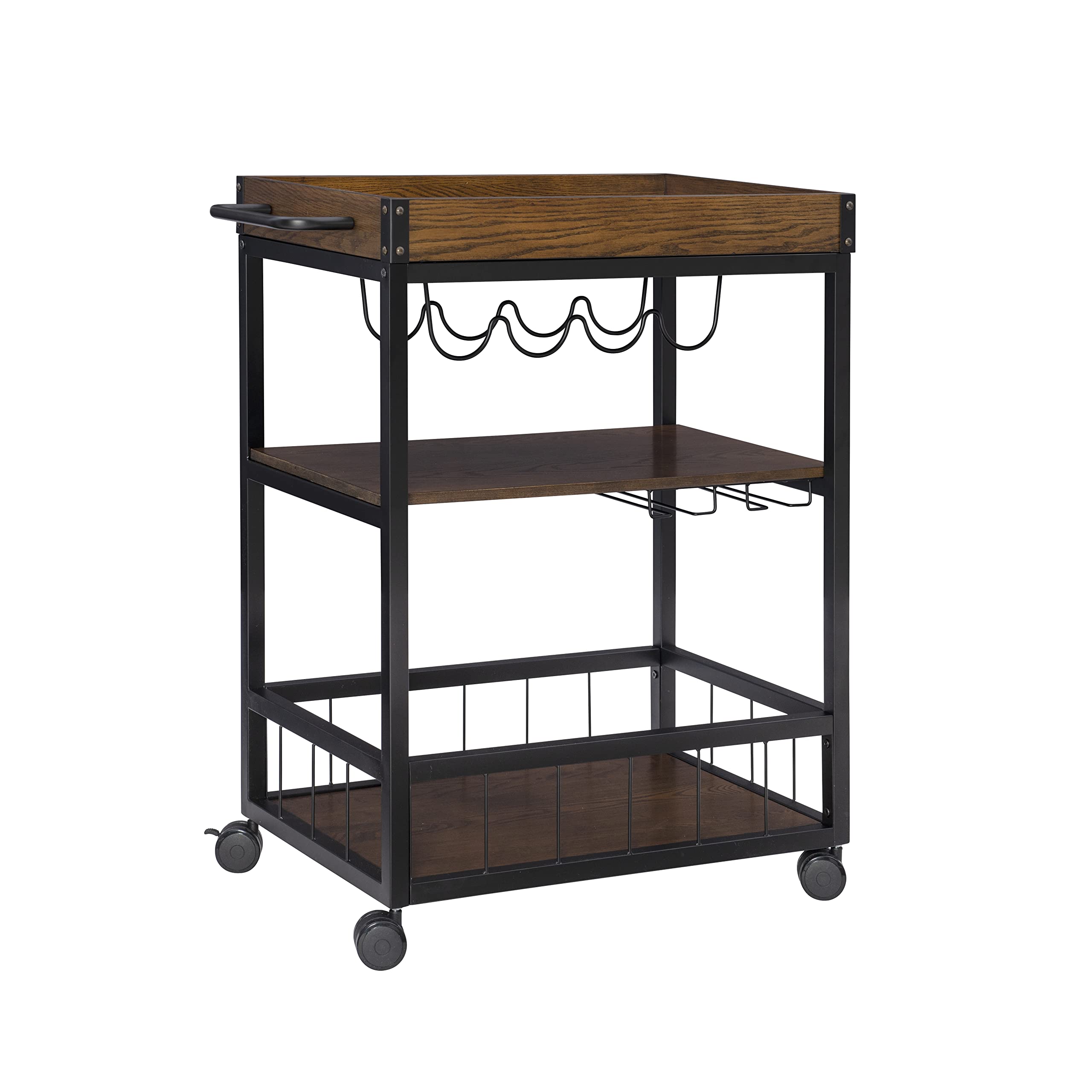 Austin Kitchen Cart, 30.5"W x 18.13"D x 36.25"H, Black