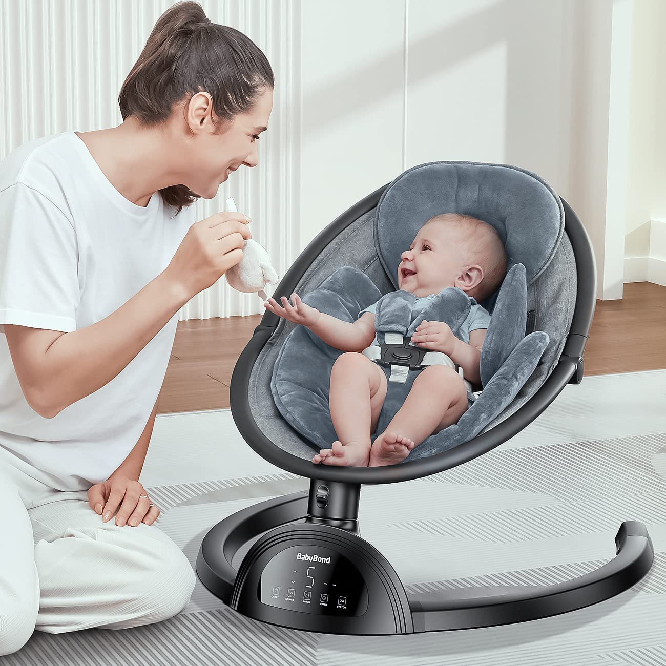 Baby Swings for Infants, Bluetooth Infant Swing with Music Speaker