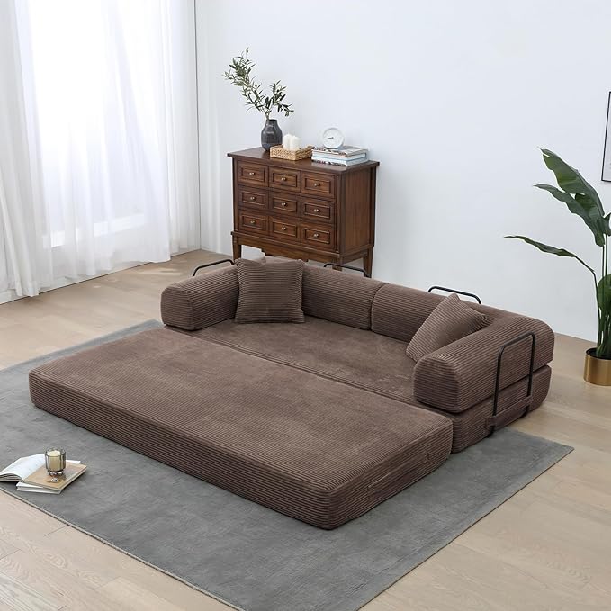 79'' Convertible Sleeper Sofa Bed, Modular Loveseat Small Couches for Small Spaces