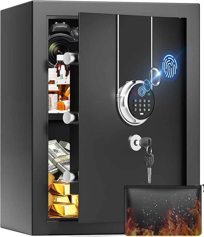3.6 Cuft Biometric Fireproof Safe Box, Large Home Safes Fireproof Waterproof