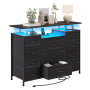 11 Drawers Dresser with Fabric Drawers,Charging Station