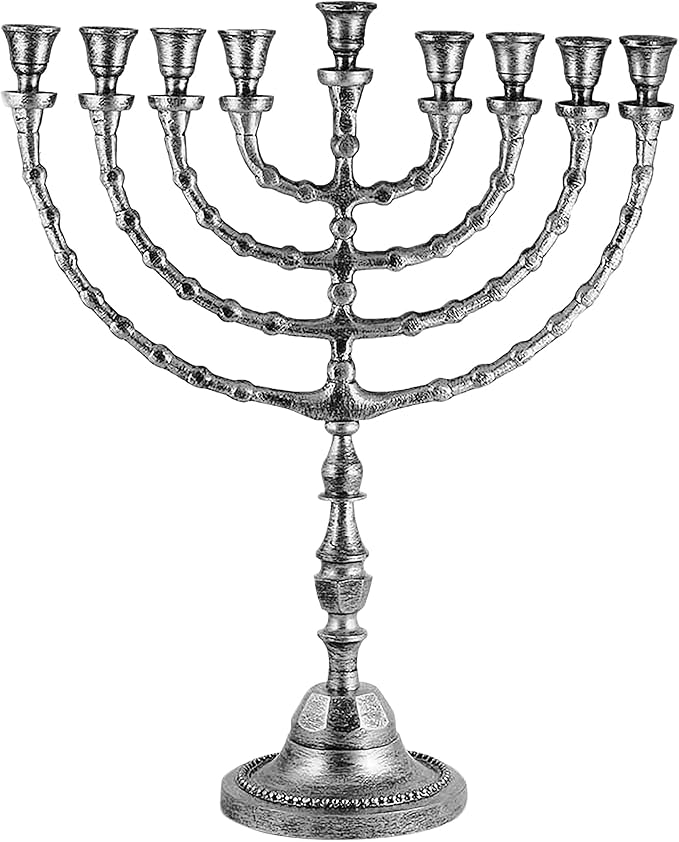 Extra Large Traditional Chanukah Menorah use with Shabbat Candles