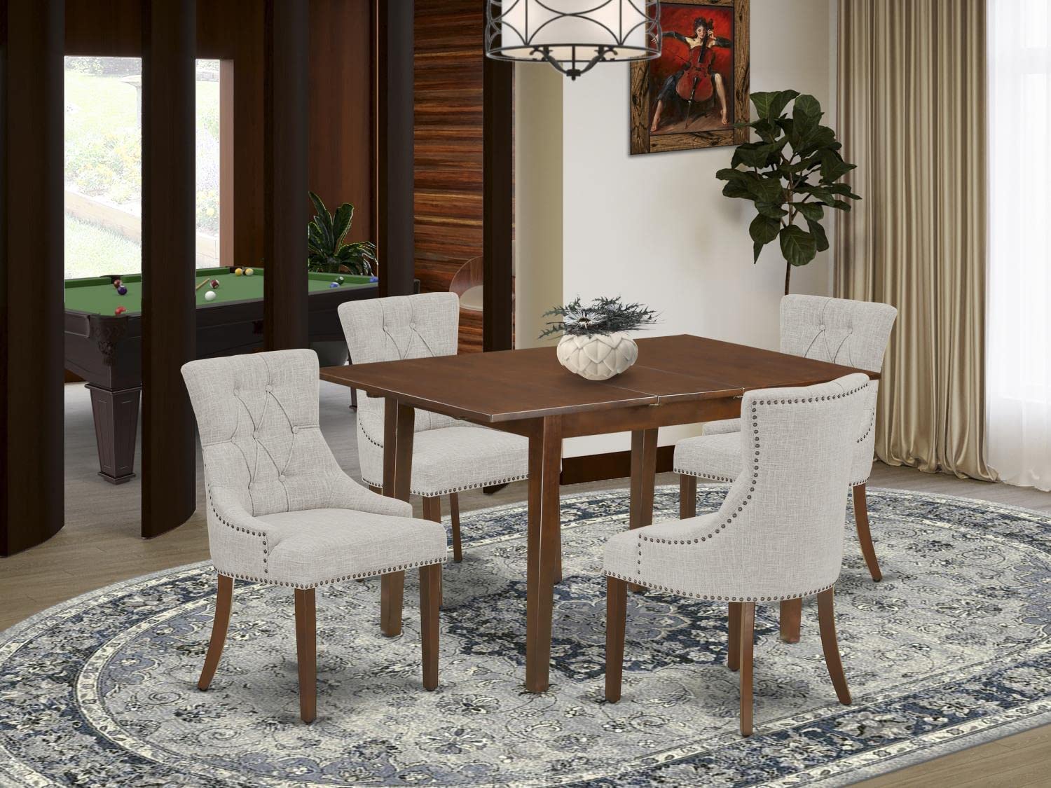 PSFR5-MAH-05 5 Piece Kitchen Table Set for 4 Includes a Rectangle