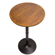 Round Bar Height Bistro Pub Table - Natural Wood Top