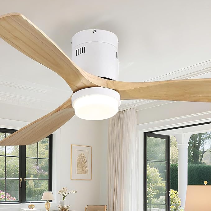 Fan with Lights 52 Inch Flush Mount Ceiling Fan with Remote Control