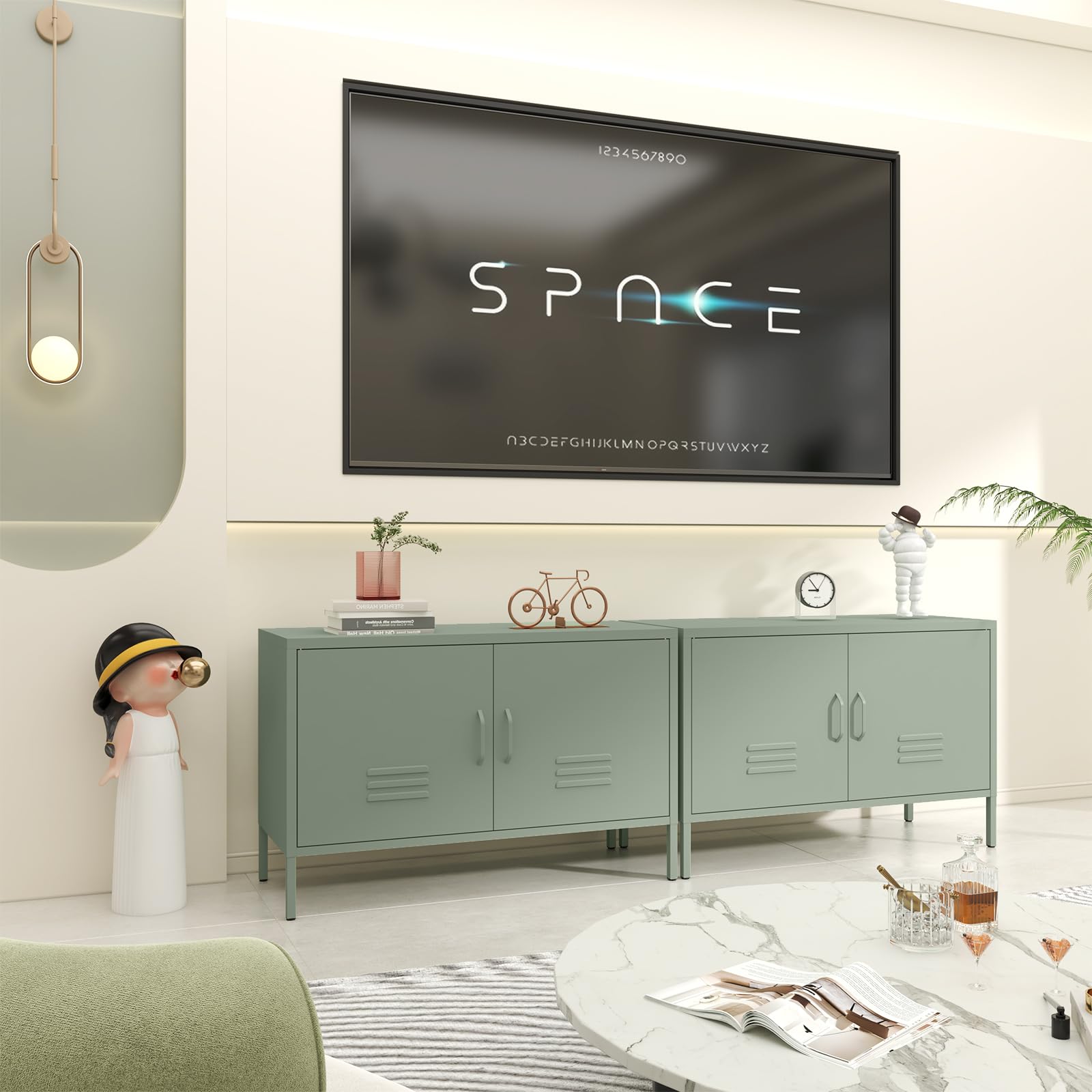 Metal TV Cabinet,TV Stand with Storage,Modern TV Stands for Living Room