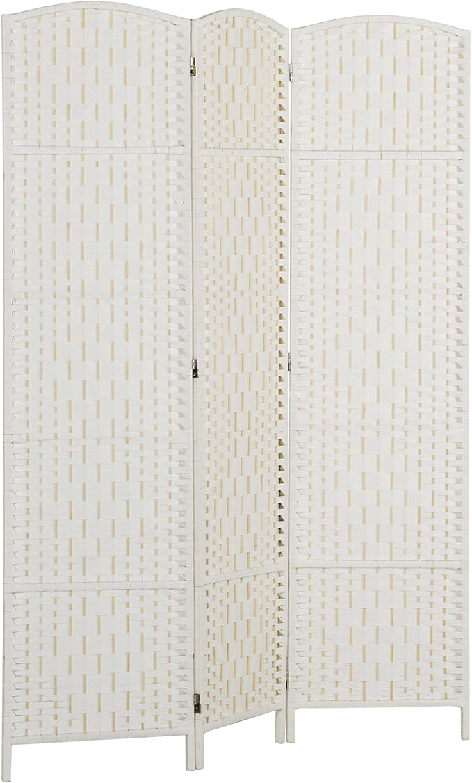 Room Divider 6 Panels Folding Privacy Screen 6FT Tall Portable Wicker Weave