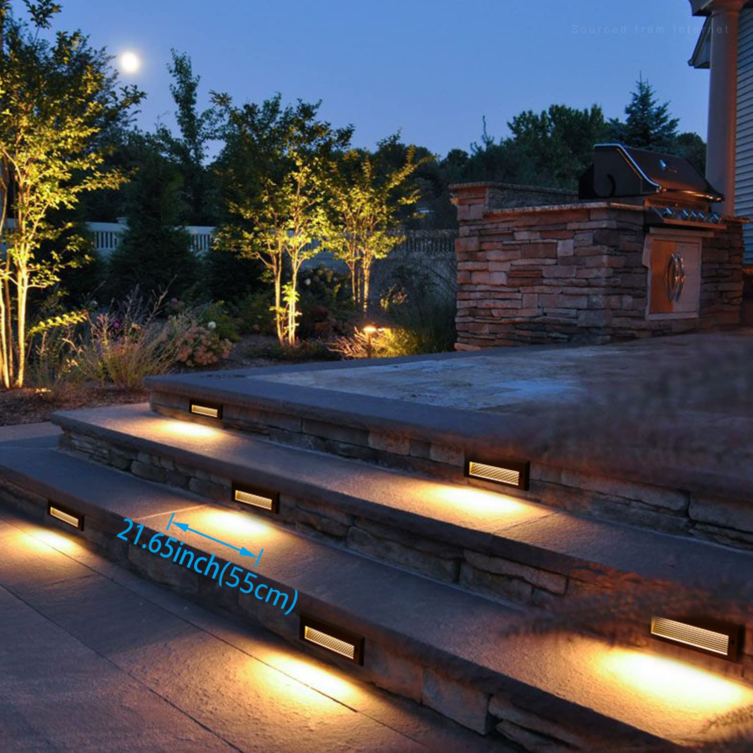 Voltage LED Step Lights Outdoor, 12V 3.5W Landscape Stair Lights, 9 Inch Exterior