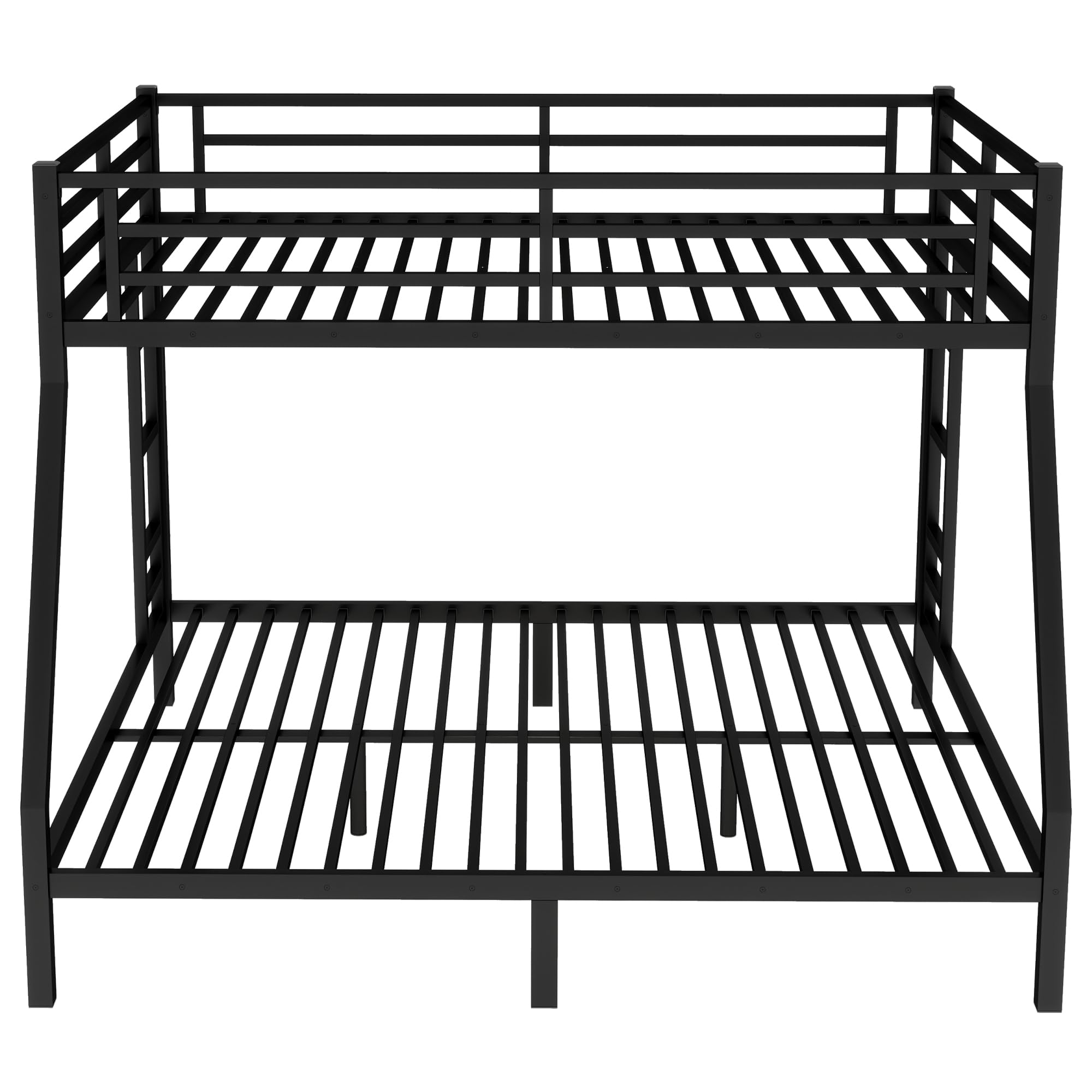 Queen Over King Bunk Bed, Heavy Duty Metal Industrial Bunk Bed