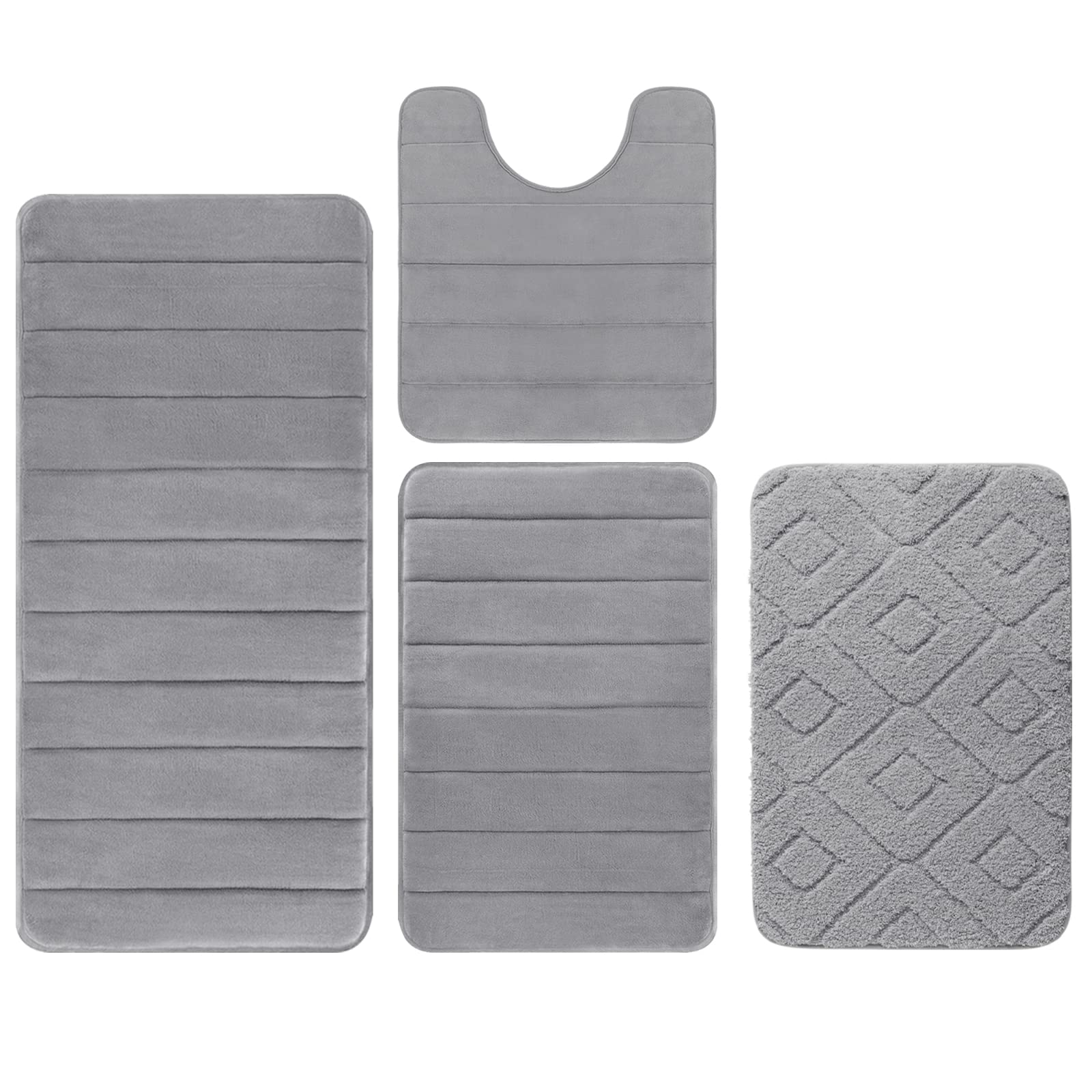 Memory Foam Bath Mat Set Luxury Bathroom Rug Mat