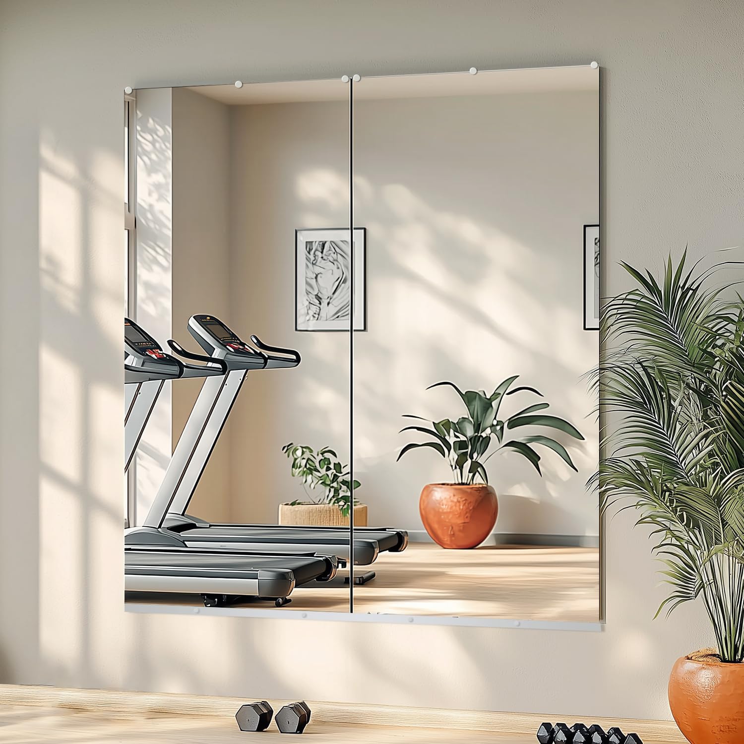 Gym Mirror - 2PCS 48'' x 24'' Large Full Body Mirrors for Wall