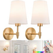 Sconce, Gold Rechargeable Wall Sconces Set of Two, Wireless Wall Sconces