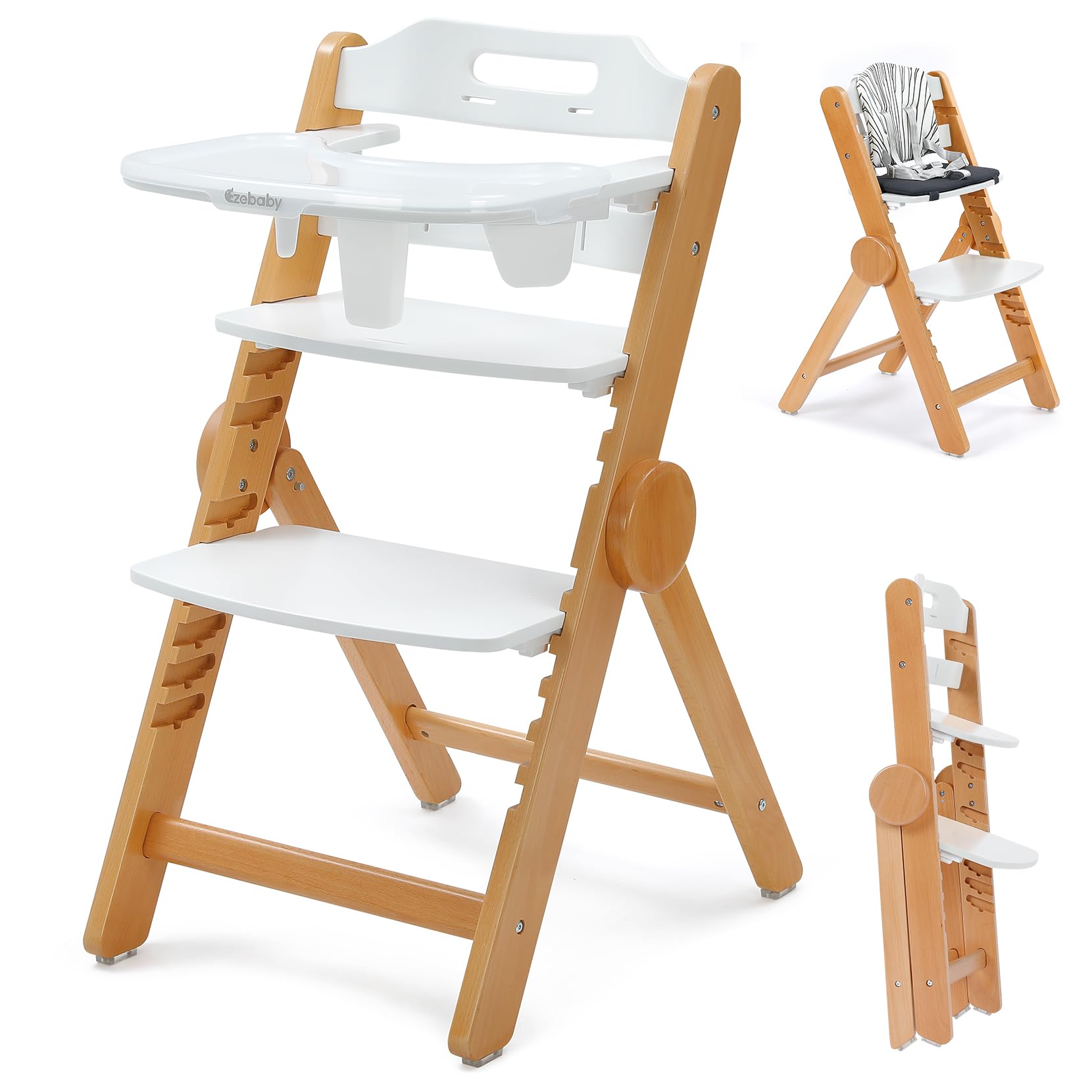 High Chair Grow with Your Child Foldable Baby High Chairs with Adjustable Seat